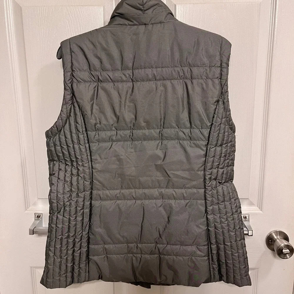 New York & Company Womens Puffer Vest Gray Quilted Zip Up Sleeveless Jacket L